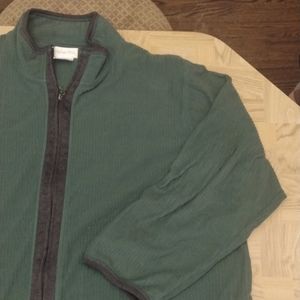 Retro Vanity Fair green dressing gown/ robe with pockets size 2X